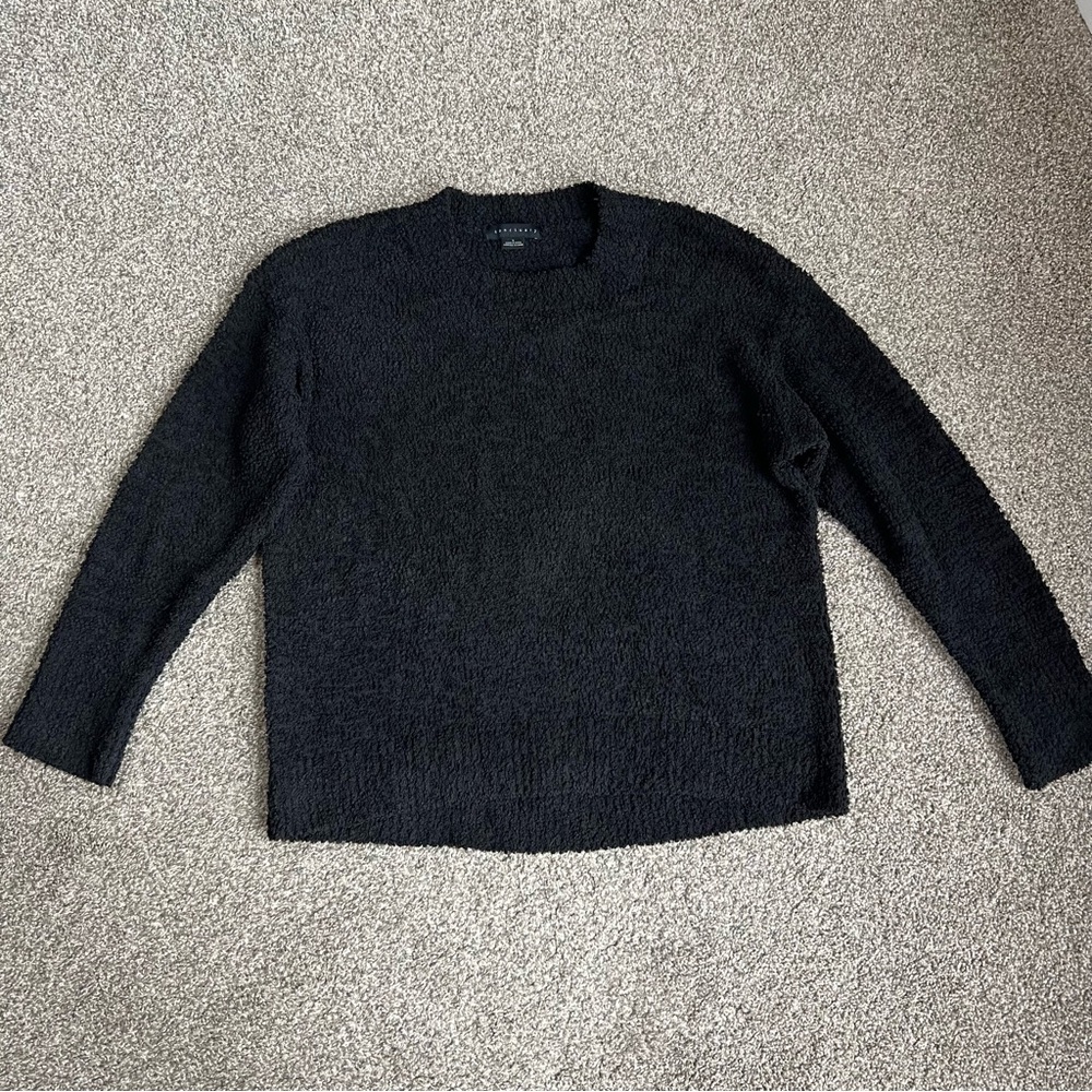 Sanctuary‎ Black Fuzzy Knit Sweater Crewneck Long Sleeve, Size Large